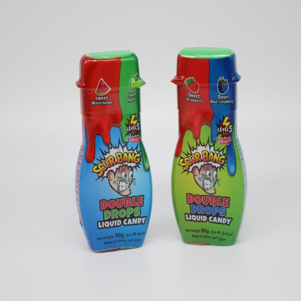 (Sour Bang ) حلوى سائلة بنكهة القطرات المزدوجة من ساور بانج،صناعة الصين نخب اول 60 غم