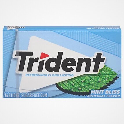 (TRIDENT ) علكة ترايدنت مينت بليس خالية من السكر، صناعة امريكية ,14 قطعة