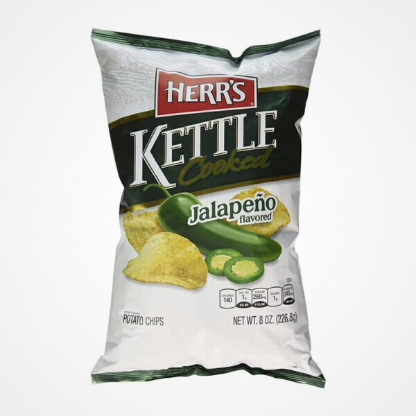 شيبس هيرز HEERS رقائق كيتل بنكهة الهالابينيو الحار من هيرز , صناعة امريكية 170غم