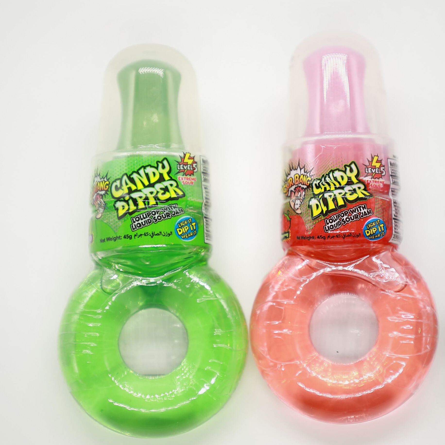Sour Bang Dipper Lollipop with Sour Liquid Gel, Made in China (Premium Grade), 45 g