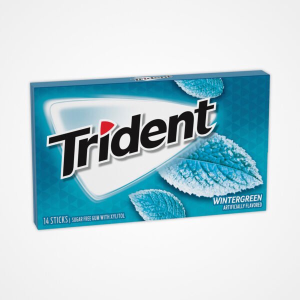 (TRIDENT ) علكة ترايدنت وينترجرين خالية من السكر، صناعة امريكية , 14 قطعة