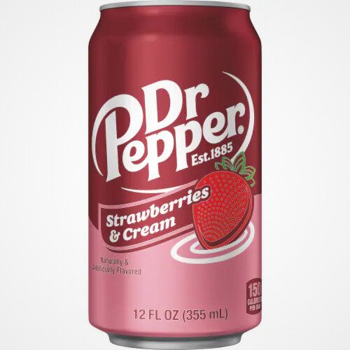 (Dr Pepper ) مشروب صودا بنكهة كريمة الفرولة , صناعة امريكية 355 مل  