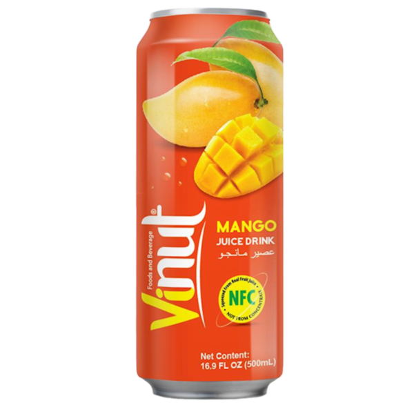 (VINUT) مشروب عصيرطبيعي بنكهة المانجو من فينوت مع اللب (قطع لب المانجا )، صناعة فيتنام ,490 مل  