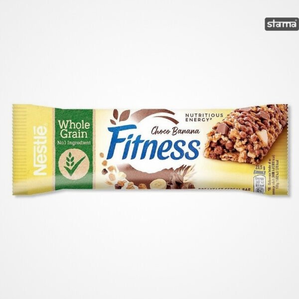 (Nestlé ) نستله فيتنس رقائق حبوب بنكهة قطع الموز والشوكولا , صناعة سويسرا 23 5 غم  