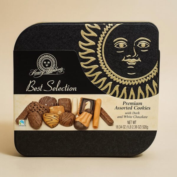 ( BEST SELECTION PREMIUMASSORTED COOKIES ) كوكيز بسكويت مغطاه بالشوكولا , صناعة فرنسية 520 غم