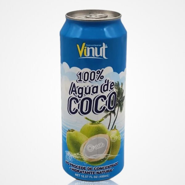 (VINUT ) مشروب عصير طبيعي بنكهة ماء جوز الهند النقي بنسبة 100%, صناعة فيتنام ,490 مل 
